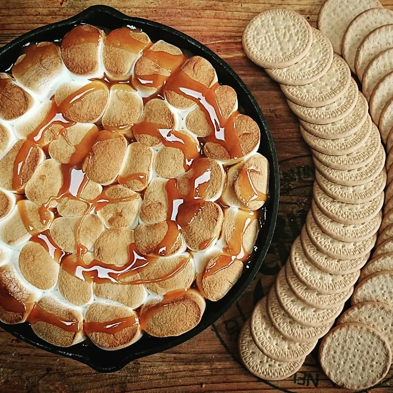 Dubbel karamel chocolade s'mores dipper